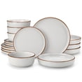 thumbnail image 1 of Malacasa 16 Pcs Dinnerware Sets For 4 people, Plates and Bowls Set, Stoneware Tableware Dishwasher Microwave Safe, Grey, 1 of 8
