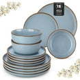 thumbnail image 1 of Malacasa 18 Pcs Dinnerware Sets For 6 people, Plates and Bowls Set, Stoneware Tableware Dishwasher Microwave Safe, Blue, 1 of 10