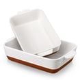 thumbnail image 1 of Malacasa Casserole Bakeware Dish Set for Oven, Ceramic Baking Dish Set, Lasagna Pan Set with Handles, Porcelain Baking Pan Deep, Bakeware for Baking, Cooking, Wedding Gift, Set of 2, 1 of 9