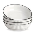 thumbnail image 1 of Malacasa Pasta Bowls, 34 oz Ceramic Salad Bowls Set of 4, Large Kitchen Bowls Set for Serving Soup, Pasta, Dinner, Microwave Dishwasher Safe, 1 of 10