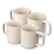 Malacasa Stoneware Coffee Mugs Set, 16 oz Coffee Cups Set of 4, Dishwasher & Microwave Safe, Beige