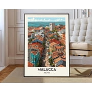 Malacca Malaysia City Poster, Unframed Paper Poster 24x36in