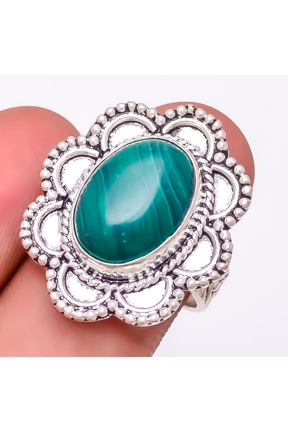 Malachite 925 Sterling Silver Jewelry Ring s.7.5 S2754, Gemstone Jewelry, Birthday Gift, Christmas Gift