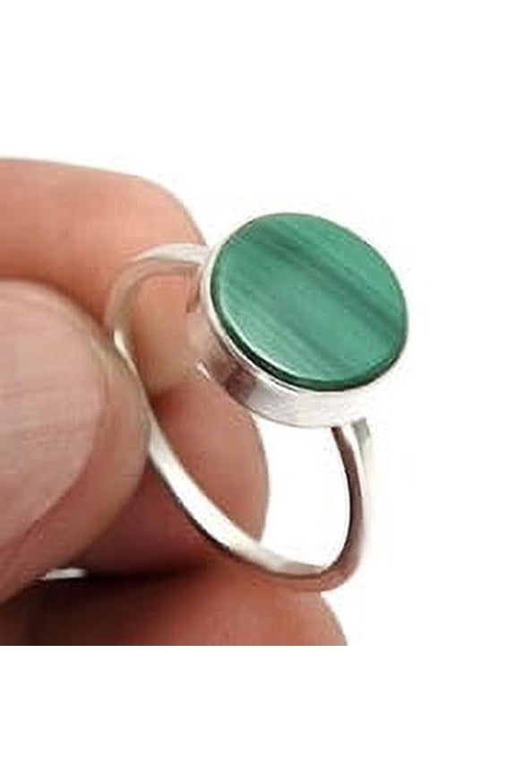Malachite 925 Sterling Silver Statement Women Gift Ring Jewelry Size 8.5