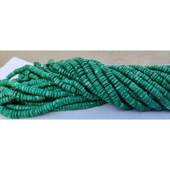 Malachite Gemstone Beads - 5mm Donut Shape, 8 Inch Strand for Jewelry Making, DIY Bracelets & Polished Green Beads