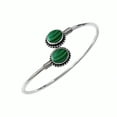 thumbnail image 1 of Tibetan Silver Malachite Cuff Bracelet for Women – Handmade Silver-Plated Boho Designer Fashion Jewelry Gift, 1 of 6
