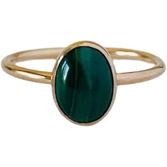 Malachite Gemstone ring, Natural Malachite Tiny ring, Genuine birthstone, womens ring, gold micron ring, 925 Sterling Silver, Fine Jewelry, dainty Ring, Minimal Stackable Ring