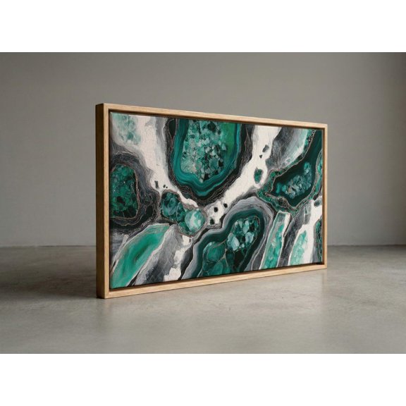 Malachite Green Agate Geode Teal Crystal Stone Wall Decor Unframed Paper Print