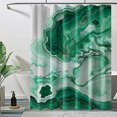 Malachite Green Marble Shower Curtain Set Bathroom Decor with Hooks
