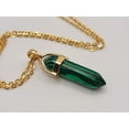 thumbnail image 1 of Malachite Handmade Point Necklace Hexagon Chain Golden necklace, 1 of 8