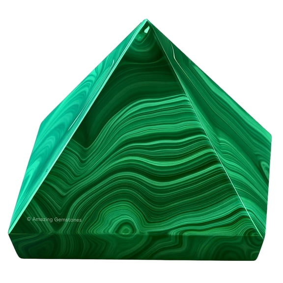 Malachite Pyramid Crystal Healing Stones - 1" Pyramid