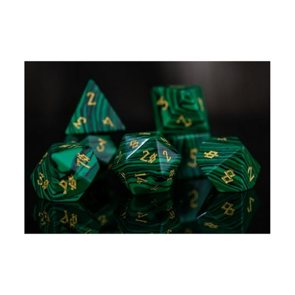 Misty Mountain Gaming Poly Set - Malachite w/Gold (7) New