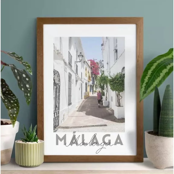 Malaga Art Print Spain Travel Poster Print Wall Art Mediterranean White Home Decor Vintage Art Print Cute Birthday Gift Wall Art