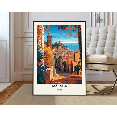 Malaga Print, Malaga Wall Art, Malaga Poster, Malaga Photo, Malaga Poster Print, Malaga Travel Poster, Malaga Spain, Costa Del Sol Poster Wall Art, Modern Wall Decor, 8x12 UNFRAMED