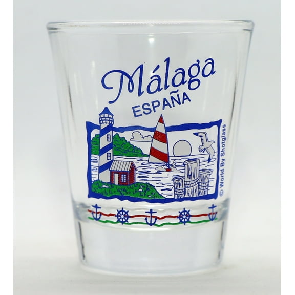 Malaga Spain Nautical Scene Shot Glass