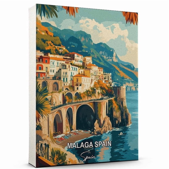 Malaga Spain Travel Canvas Wall Art – Spain Canvas – Travel-Inspired Scene That Brings Peace, Color, and Culture Into Your Space