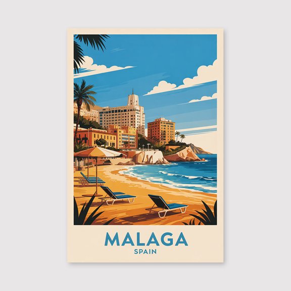 Malaga Travel Print Canvas Wall Art, Malaga Wall Hanging Home decor Malaga Canvas Art, Spain Art Canvas Malaga Wall decor Malaga Spain Decor-1WN3887