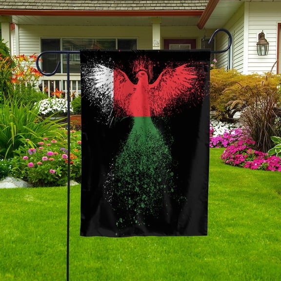 Malagasy Flag With Eagle Painting - Proud Madagascar Garden Flag (11.5x17.5) Double-Sided Decorative Polyester Indoor/Outdoor Flag