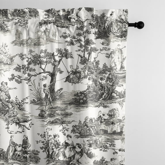 Malaika Black Pole Top Drapery Panel - Pair 50"x120"