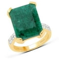 thumbnail image 1 of Malaika QR17145DYEDE-SS14KY-8 14K Yellow Gold Plated 9.76 Carat Dyed Emerald & White Topaz 0.925 Sterling Silver Ring, 1 of 3