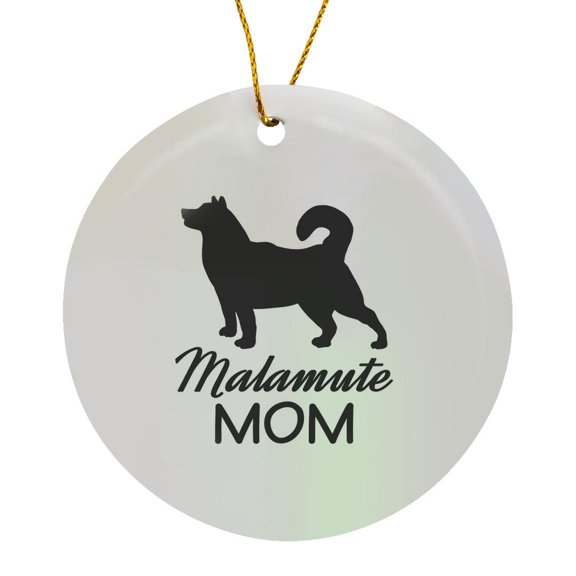 3drose, Malamute Dog Mom - Alaskan Malamute, Circle Porcelain Ornament