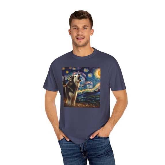 Malamute Howling at the Starry Night Relaxed Fit T-Shirt