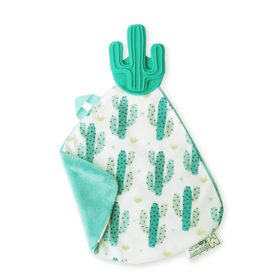 Malarkey Kids Munch-It 100% Food Grade Silicone Chewable, Clothing Cactus Baby Teether with Blanket, 1 Count