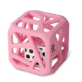 thumbnail image 1 of Malarkey Kids Silicone Chew Cube Rattle Teether for Newborns & Toddlers, Pink – BPA-Free, 1 of 5
