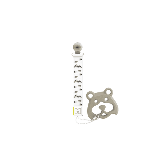 Malarkey Kids Teether Tether Combo with Textured Mountain and Bear, 2 Count