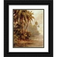thumbnail image 1 of Malarz 12x14 Black Ornate Wood Framed with Double Matting Museum Art Print Titled - Hidden Bank, 1 of 4