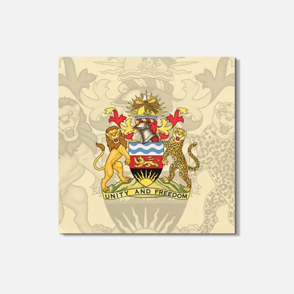 Malawi Coat Of Arms 4'' X 4'' Square Wooden Coaster