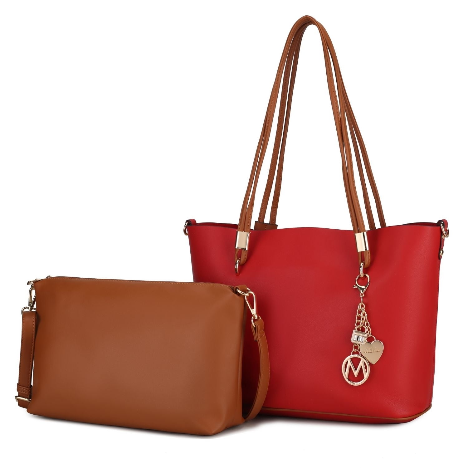 Malay Vegan Leather Womens Tote Bag with Cosmetic Pouch by Mia K 2