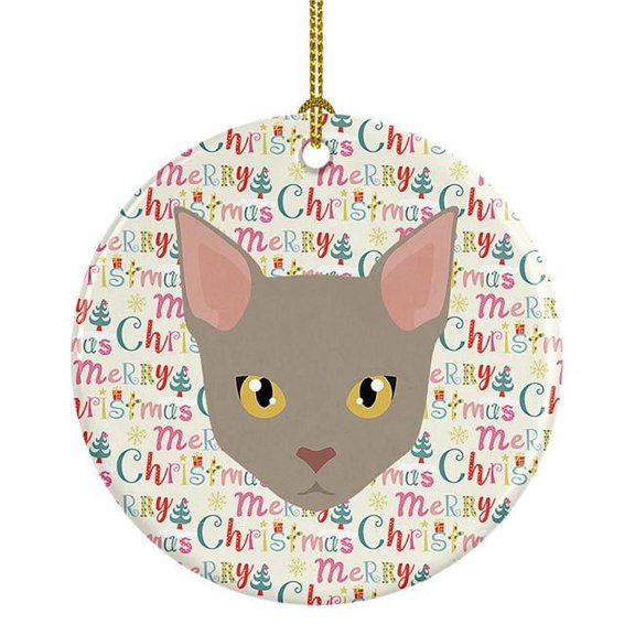 Malayan Cat Christmas Ceramic Ornament 2.8 in x 2.8 in