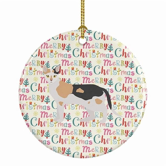 Malayan #1 Cat Christmas Ceramic Ornament 2.8 in x 2.8 in