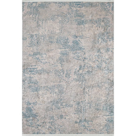 Malayer Blue Modern Polyester Area Rugs for Living Room Washable Rugs Boho Moroccan Area Rug Soft Geometric Bohemian Carpet Distressed Indoor Rug for Bedroom Dining Room Office Nonslip Rug