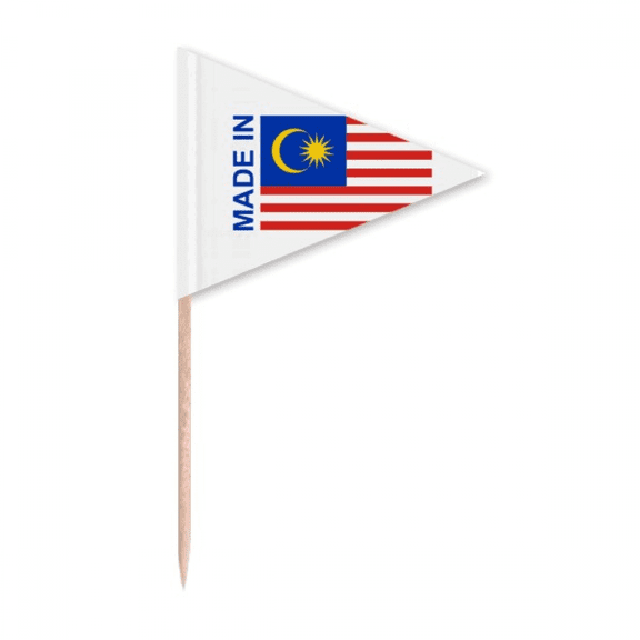 Malaysia Country Love Toothpick Triangle Cupcake Toppers Flag