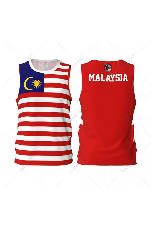 Malaysia Flag Men Basketball Sports Jersey Running Fitness Multifunction Sleeveless tshirt Exclusive Custom Name Nunber