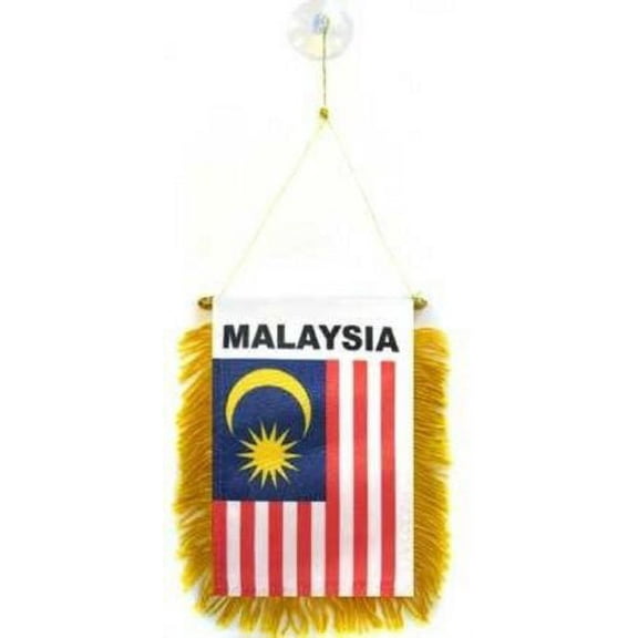 Malaysia MINI BANNER FLAG GREAT FOR CAR & HOME WINDOW MIRROR HANGING 2 SIDE