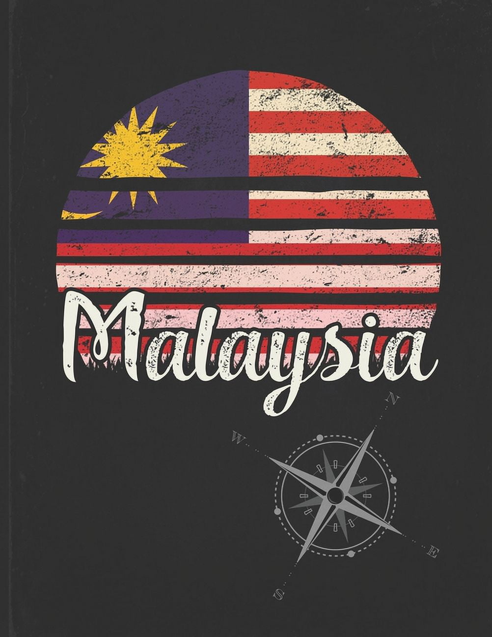 Malaysia Malaysian Vintage Flag Personalized Retro Gift Idea for