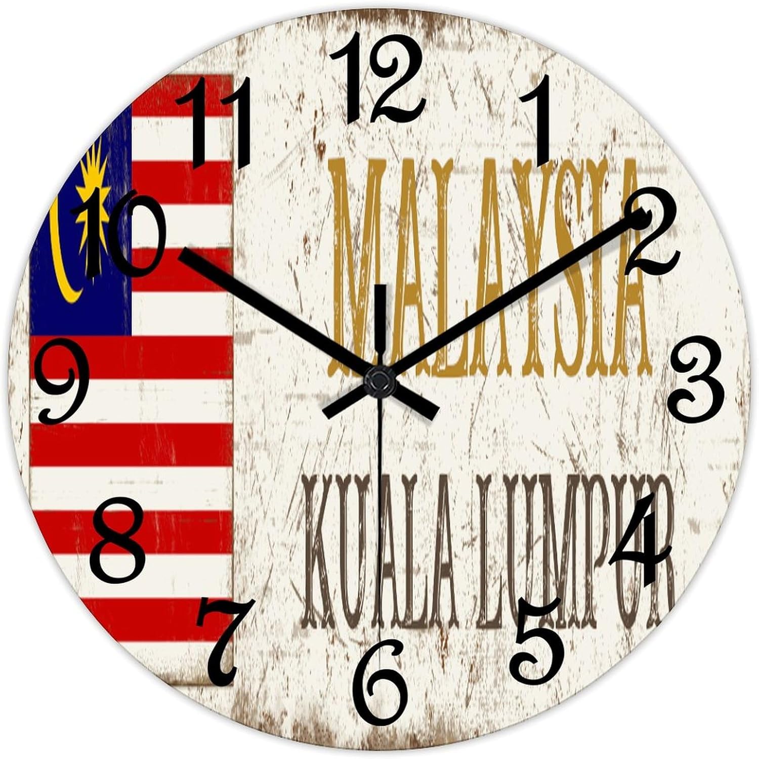Malaysia National Flag Wall Clock Malaysia Kuala Lumpur Pvc Wall Clock