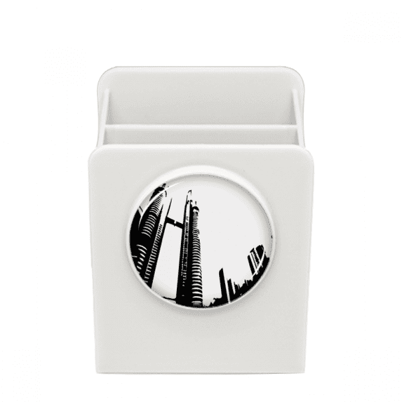 Malaysia Petronas Twin Towers Desk Pencil Holder Cup Pen Organizer