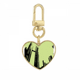 thumbnail image 1 of Malaysia Petronas Twin Towers Gold Heart Keychain Metal Keyring Holder, 1 of 3