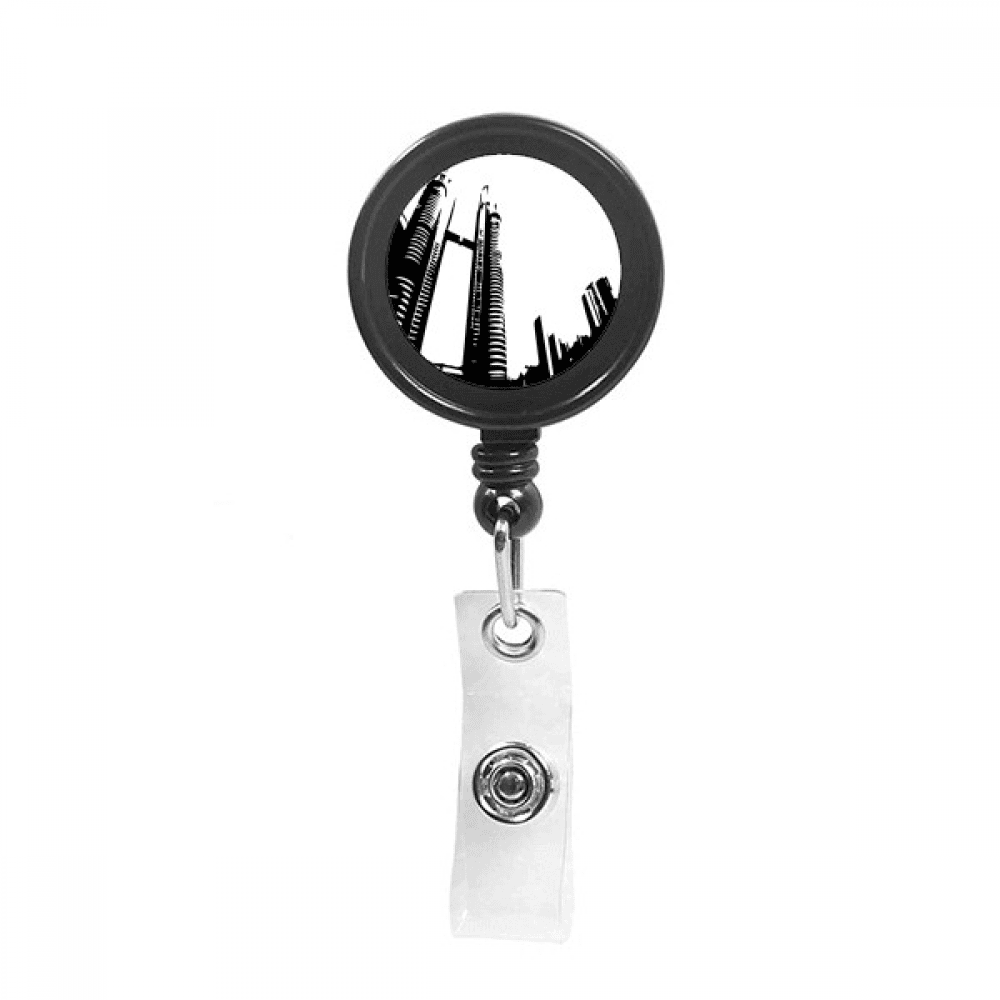 Malaysia Petronas Twin Towers Retractable Keychain Badge Holder ID Badge