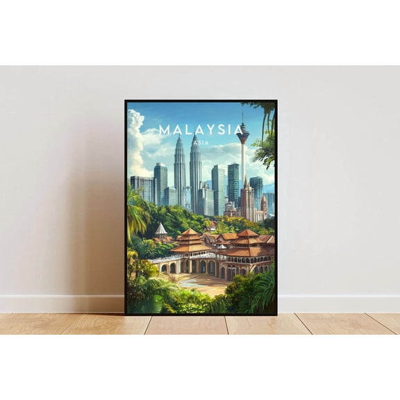 Malaysia Travel Print Asia Travel Poster Malaysia Poster Travel Wall Art Malaysia Print Malaysia Kuala Lumpur Malaysia Wall Art