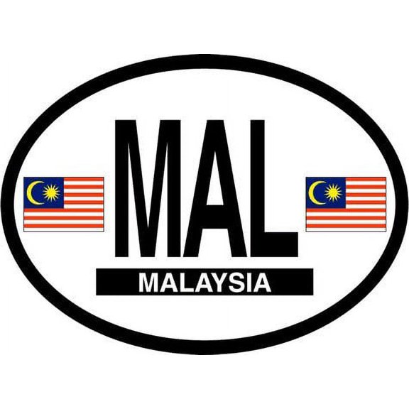 Malaysia oval decal for auto, truck or boat