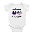 thumbnail image 1 of Malaysian American Flag Two Hearts Cute Baby Romper Bodysuit For Boy Girl (White, 3-6 Months), 1 of 5