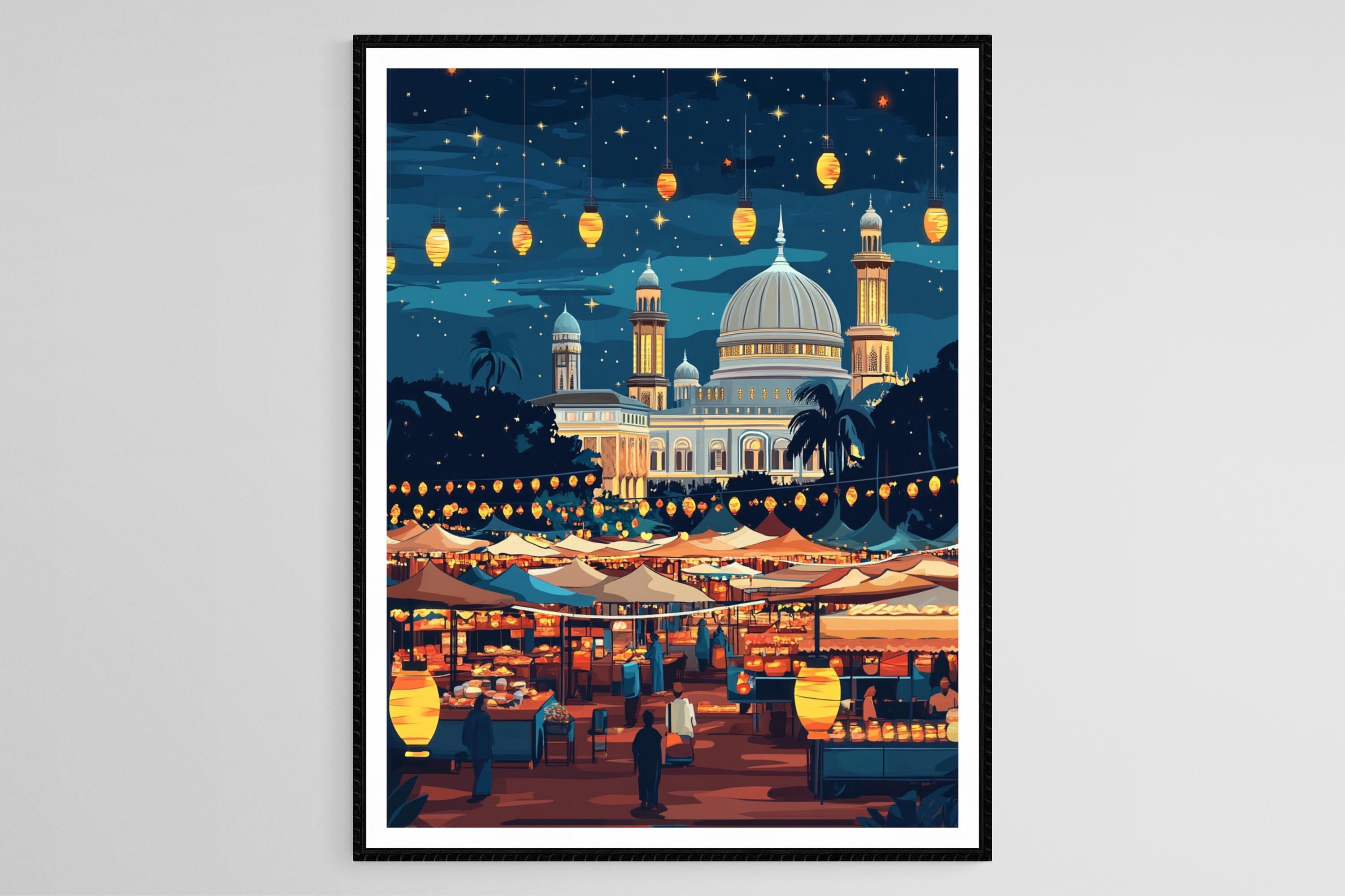Mosque Clothes Malaysian Night Market Traditional Crafts Historic Mosque Poster ...