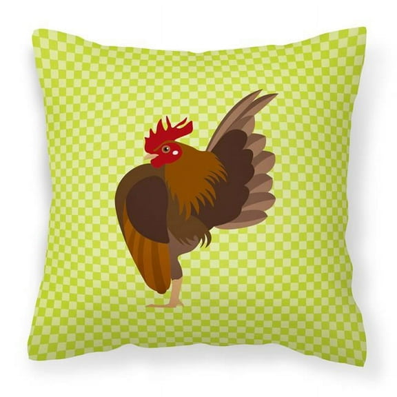 Malaysian Serama Chicken Green Fabric Decorative Pillow