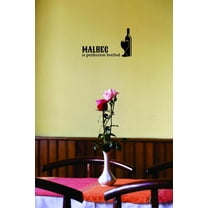 Malbec Is Perfection Bottled Wine Bottle Winery Spirits Vineyard Grapes Grapevine Ruby Red Holiday Gift Decorating Ideas Girl Boy Bedroom Wall Decal Sticker - Size: 16 Inch x 29 Inch
