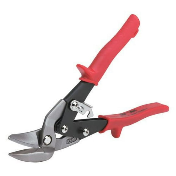 Malco AV6 Red Left Offset Cut Aviation Snips W/ Power Fit Hand Grips